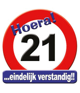 Deurbord 21 Jaar Verkeersbord 50cm